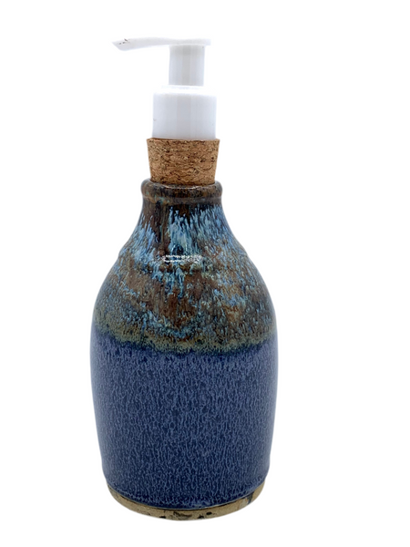 Lotion/Soap Bottle in Starry Night glaze