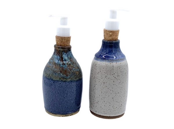 Lotion/Soap Bottle in Starry Night glaze
