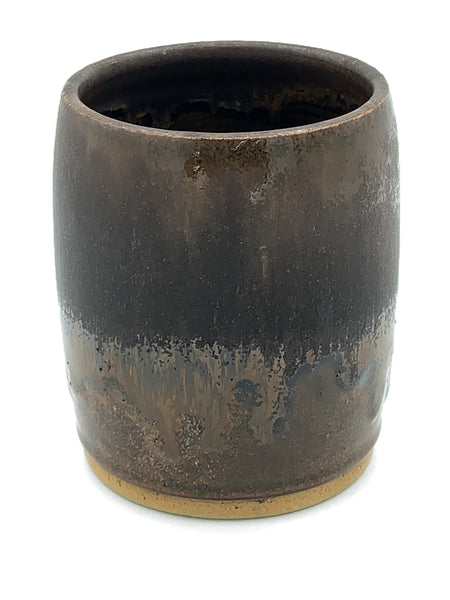 Wine Tumbler in Brown and Tan glaze