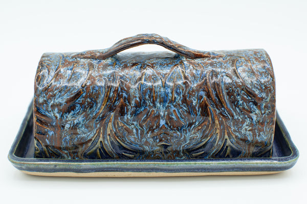 Butter dish in Starry Night glaze
