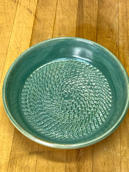 Garlic grater in teal glaze