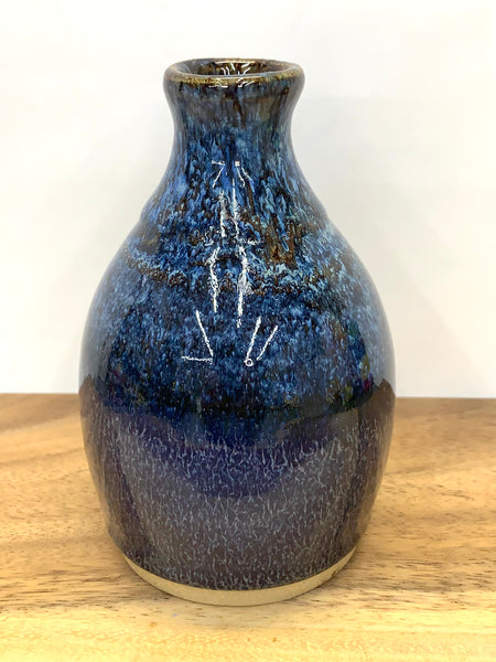Handmade Stoneware Sake’ set - Starry Night Glaze