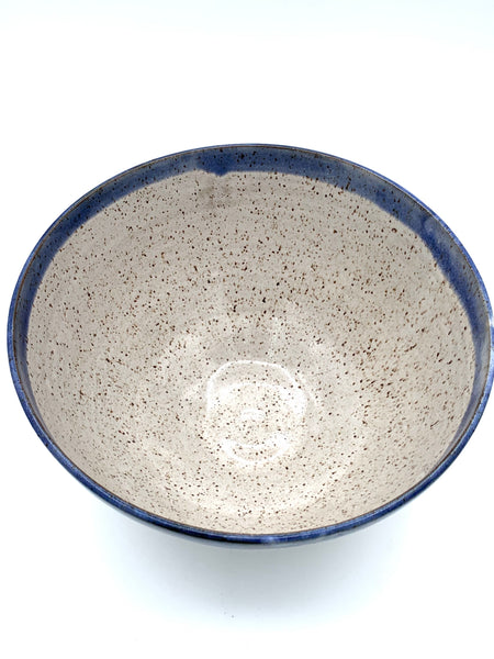 Bowl in Spiced cream and Blue glaze