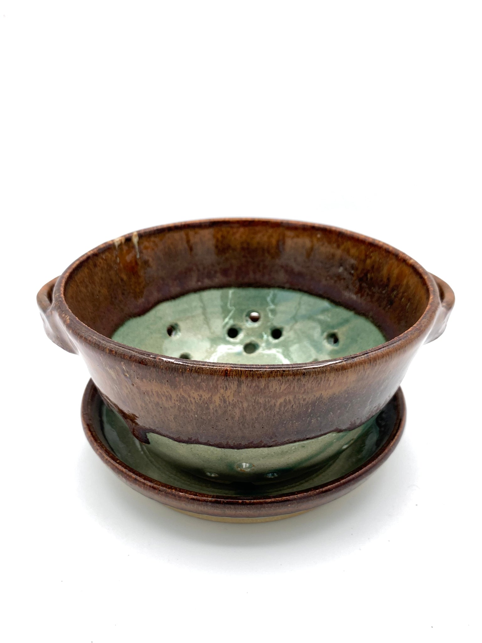 Berry bowl in Teal and brown glaze