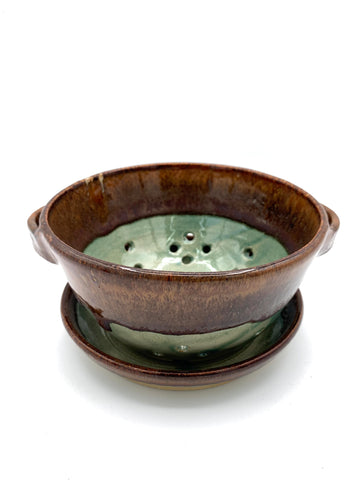 Berry bowl in Teal and brown glaze