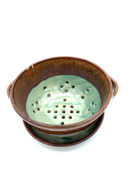 Berry bowl in Teal and brown glaze