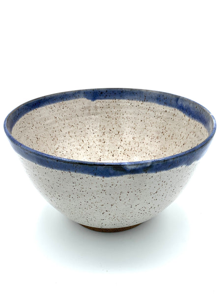 Bowl in Spiced cream and Blue glaze