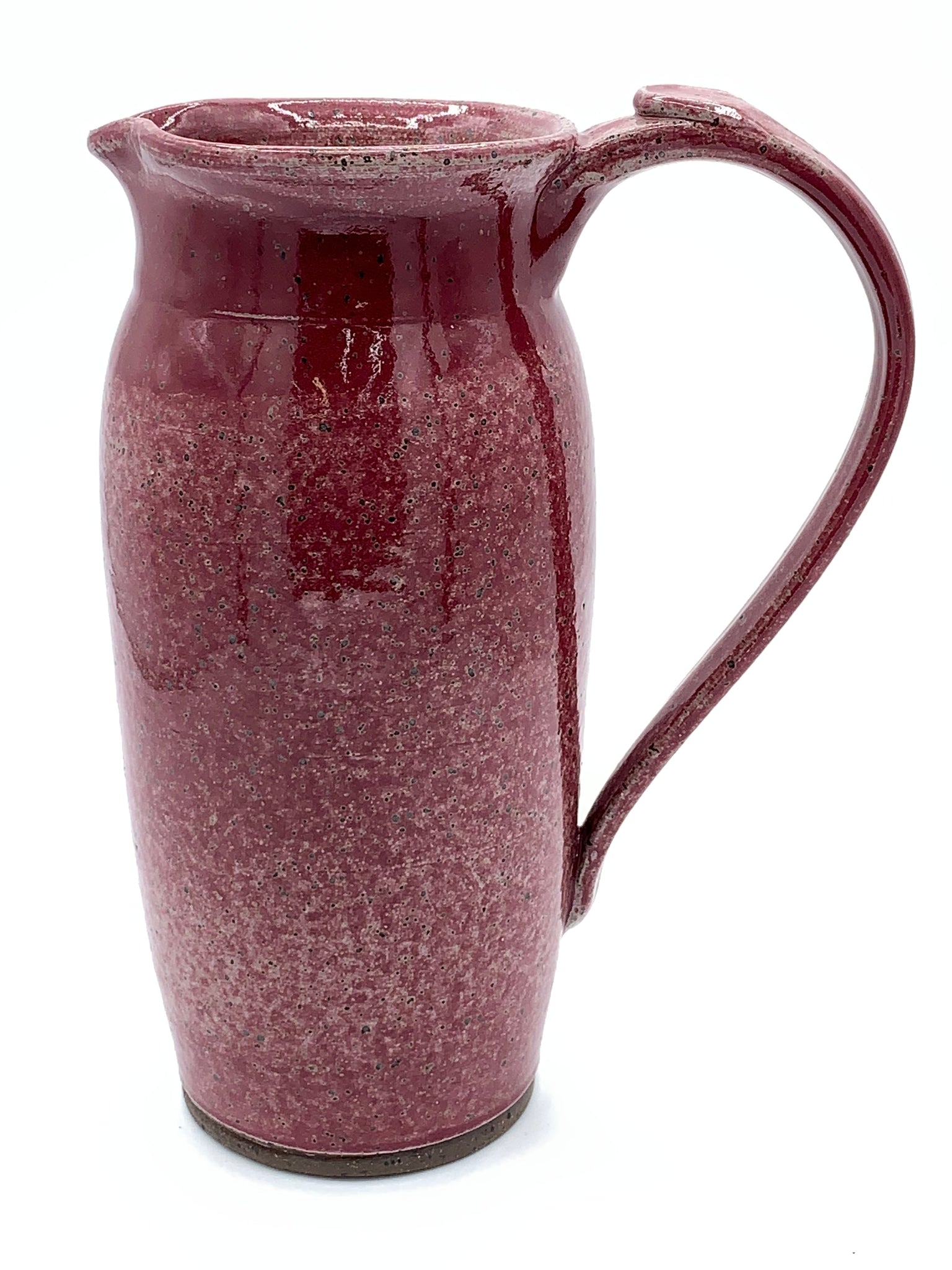 Pitcher in speckled clay with Raspberry Glaze