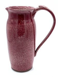 Pitcher in speckled clay with Raspberry Glaze