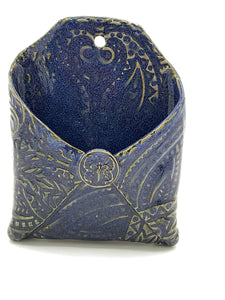 Wall pocket in Galaxy Blue glaze