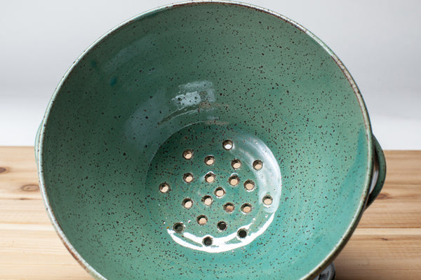 Berry bowl in speckled clay and Teal glaze