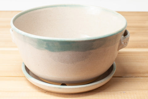 Berry Bowl in Spiced Cream and Teal glaze