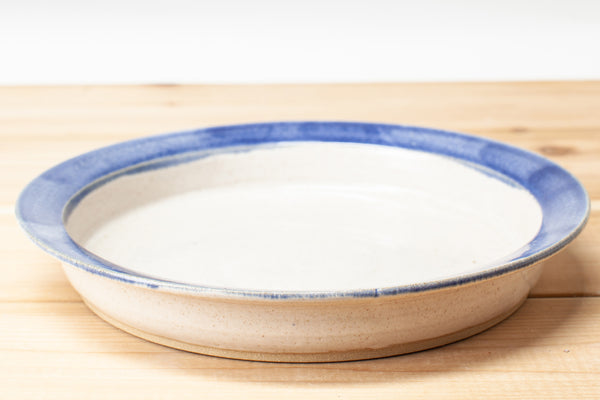 Pasta Bowl Spiced Cream and Blue glaze