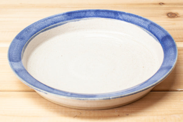 Pasta Bowl Spiced Cream and Blue glaze