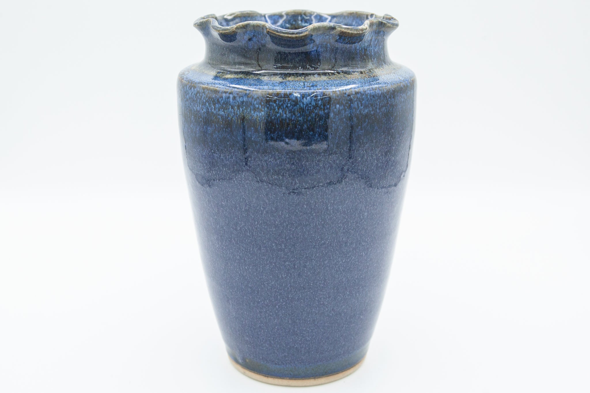 Vase with fluted rim and Starry Night glaze