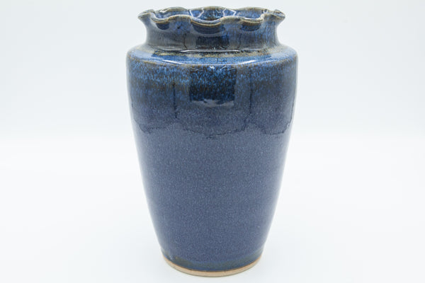 Vase with fluted rim and Starry Night glaze