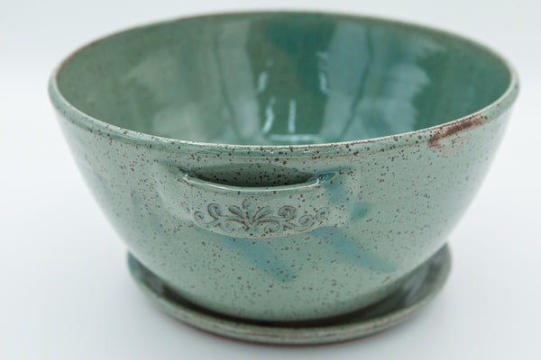 Berry bowl in speckled clay and Teal glaze