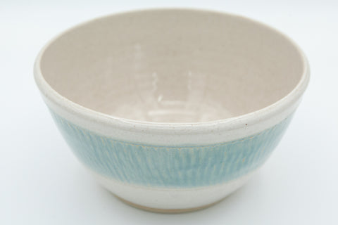 Bowl with texture in Spiced Cream and Teal