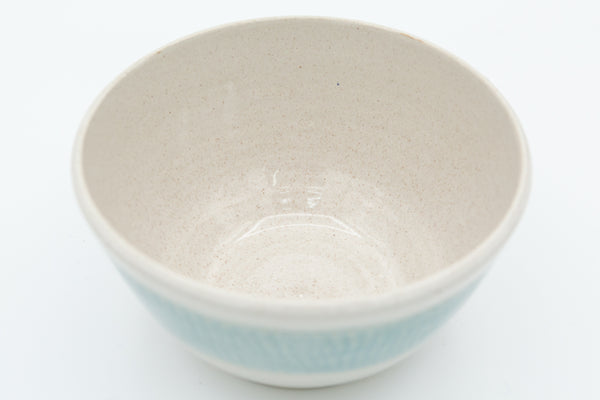 Bowl with texture in Spiced Cream and Teal