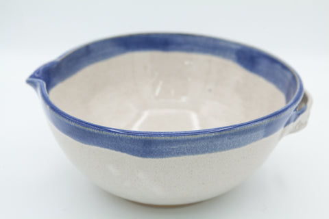 Mixing bowl in Spiced Cream  and Blue glaze