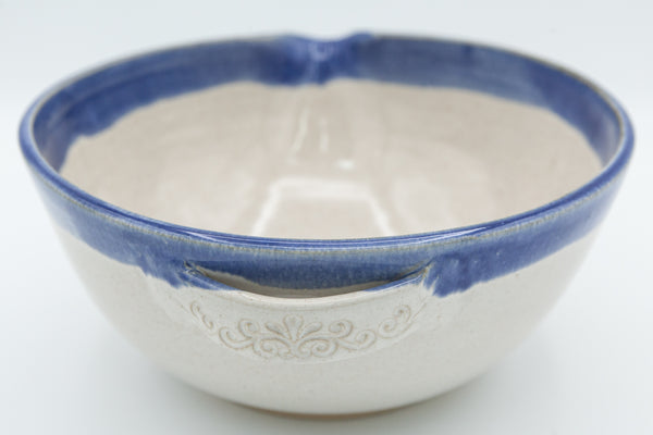 Mixing bowl in Spiced Cream  and Blue glaze