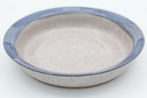 Pasta Bowl in speckled clay with Aspen White and Blue glaze