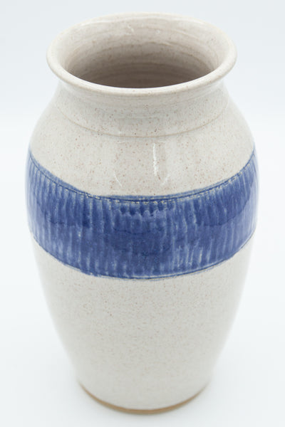 Vase in Spiced Cream and Blue glaze