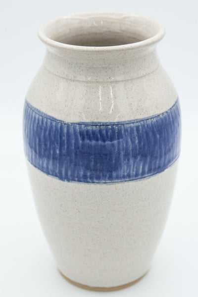 Vase in Spiced Cream and Blue glaze