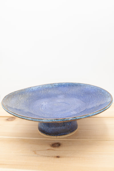 Pedestal bowl in Starry Night glaze