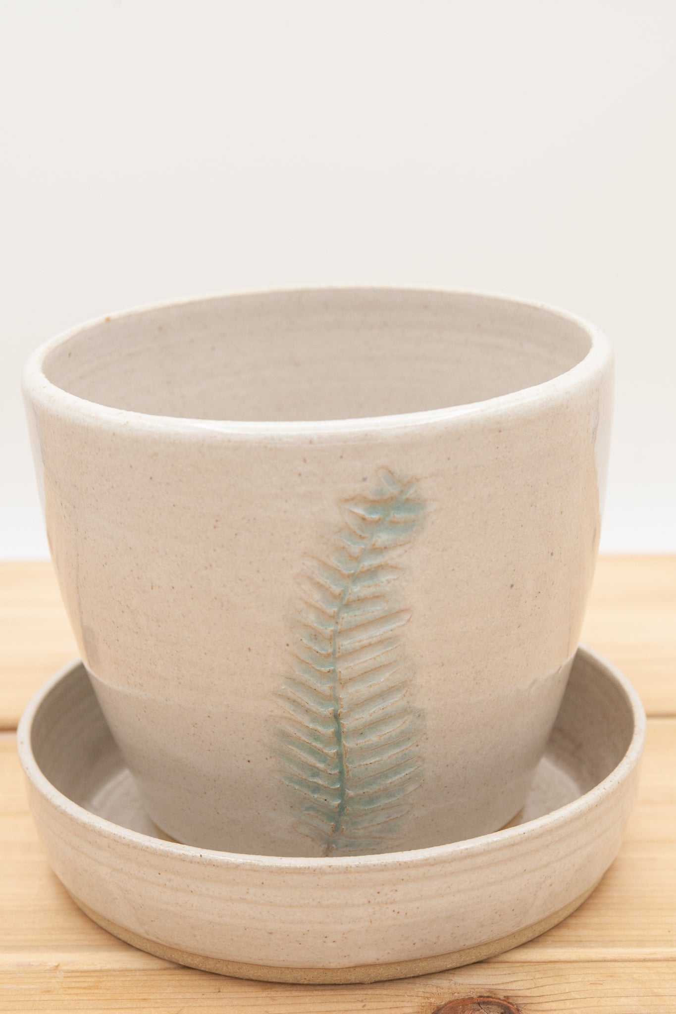 Planter in Spiced Cream and Teal