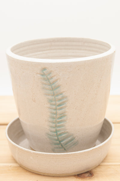 Planter in Spiced Cream and Teal