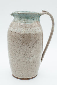 Pitcher in Spiced Cream and Teal glaze