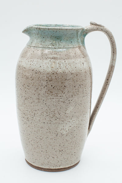 Pitcher in Spiced Cream and Teal glaze