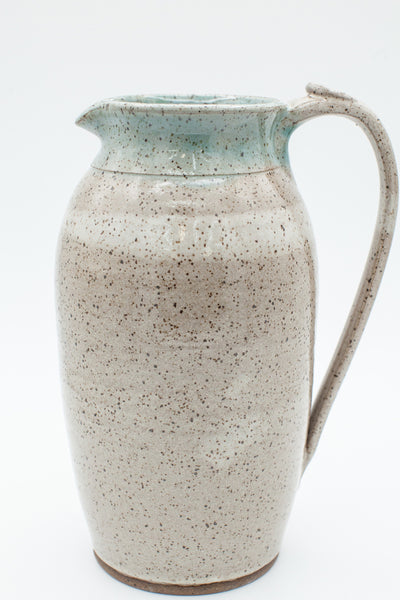 Pitcher in Spiced Cream and Teal glaze