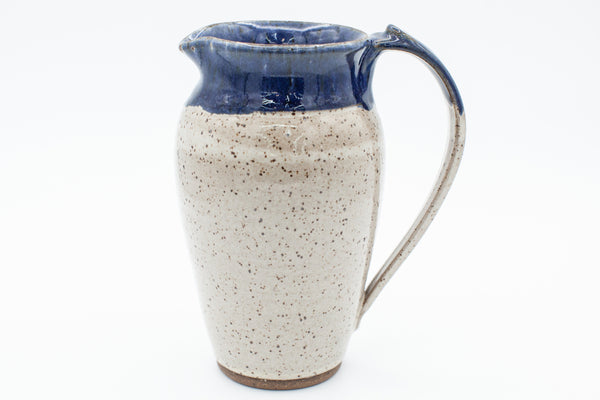 Pitcher in speckled clay with Spiced Cream and Blue glaze