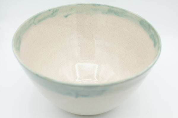 Bowl in Spiced Cream and Teal glaze