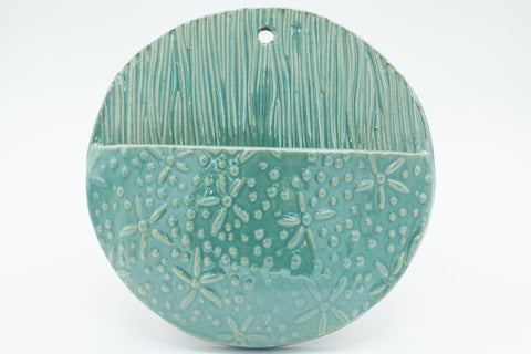 Wall Pocket in Teal glaze