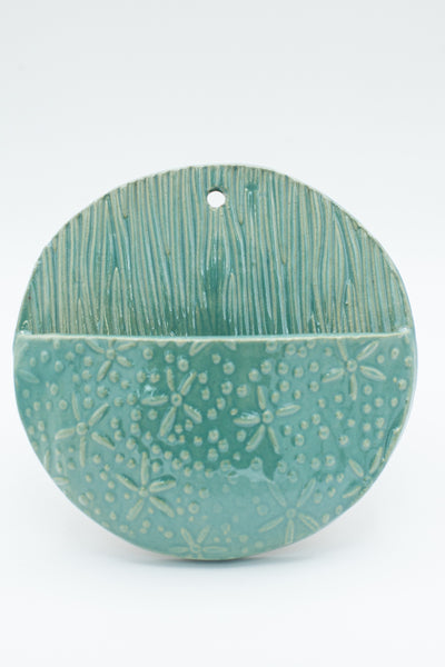 Wall Pocket in Teal glaze