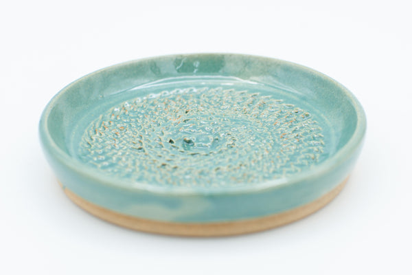 Garlic grater in teal glaze