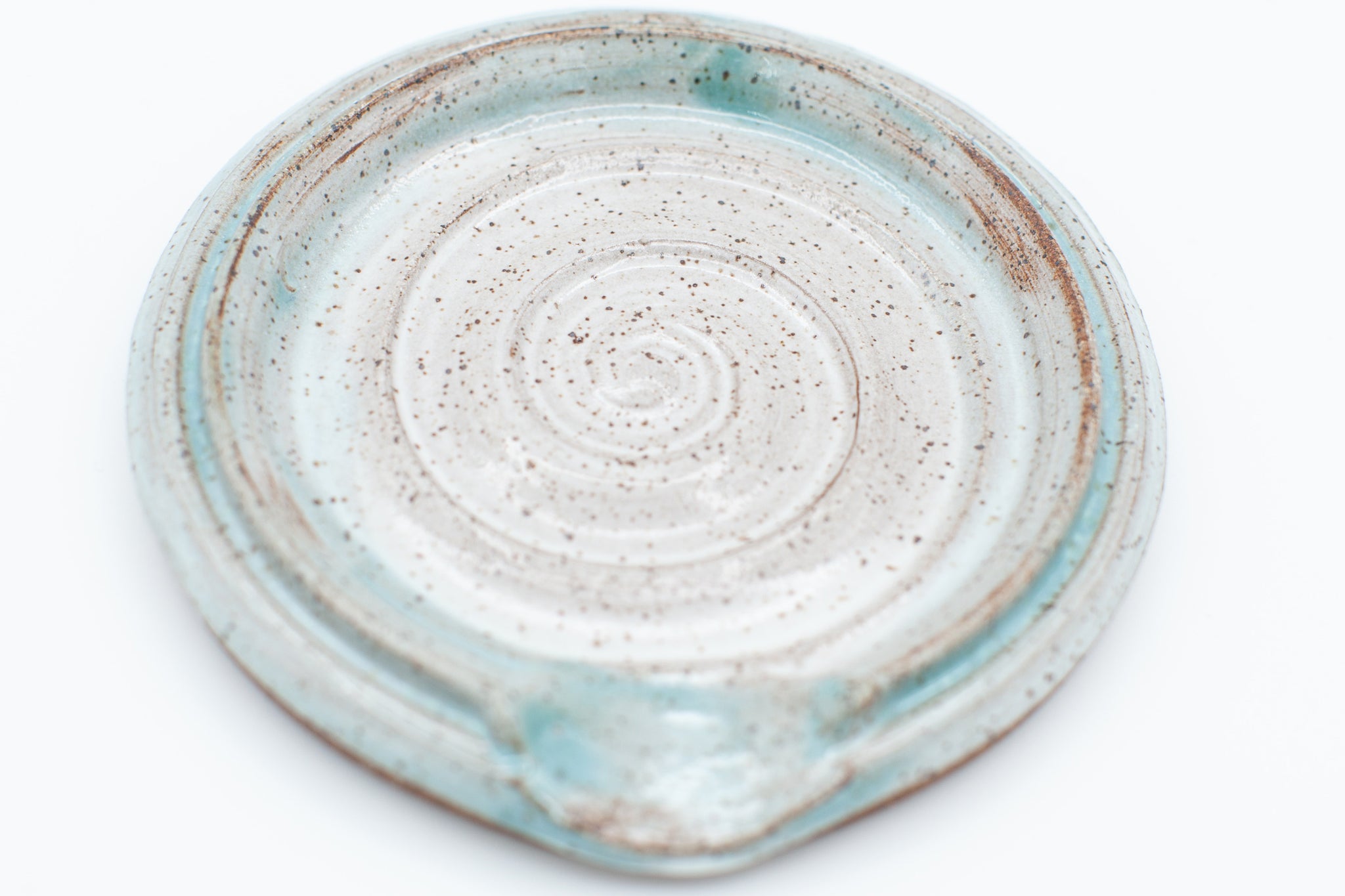 Spoon rest in Aspen white and Teal glaze