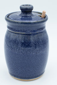 Honey jar in Galaxy Blue glaze