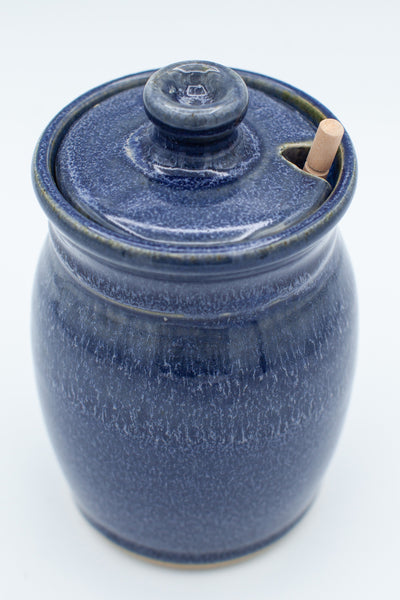 Honey jar in Galaxy Blue glaze