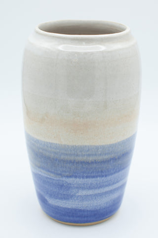 Vase in spiced cream and blue glaze