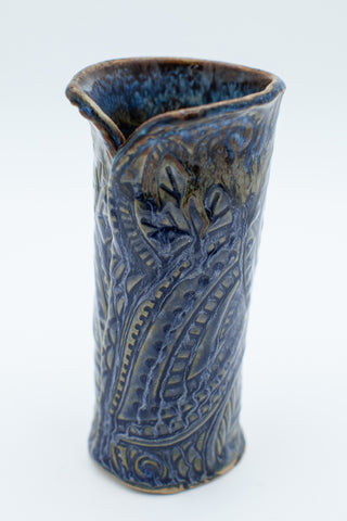 vase with texture and blue glaze