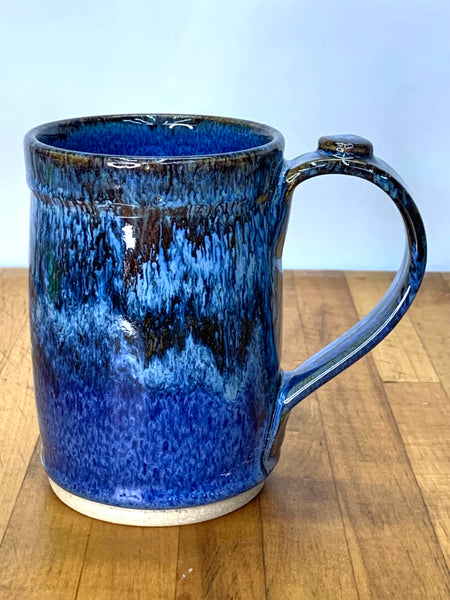 Handmade stoneware coffee mug with Starry Night glaze