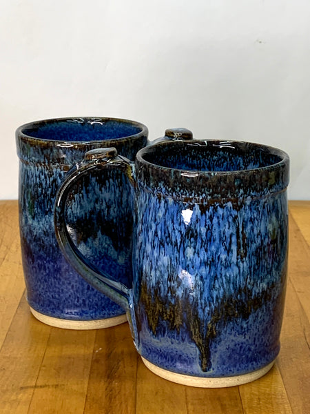 Handmade stoneware coffee mug with Starry Night glaze