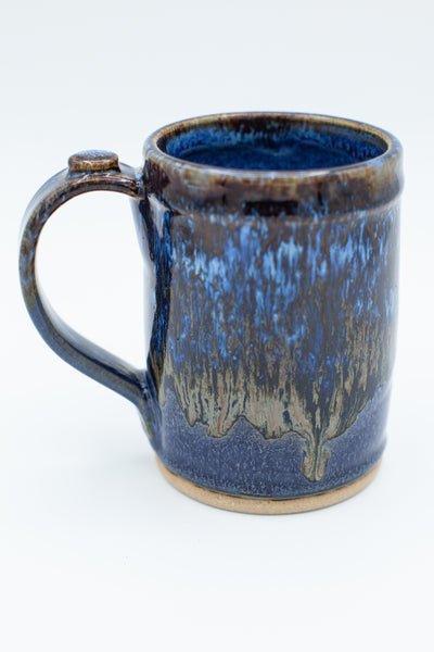 Handmade stoneware coffee mug with Starry Night glaze