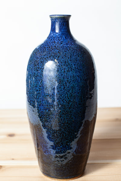 Tall Blue Bottle Vase