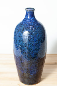 Tall Blue Bottle Vase