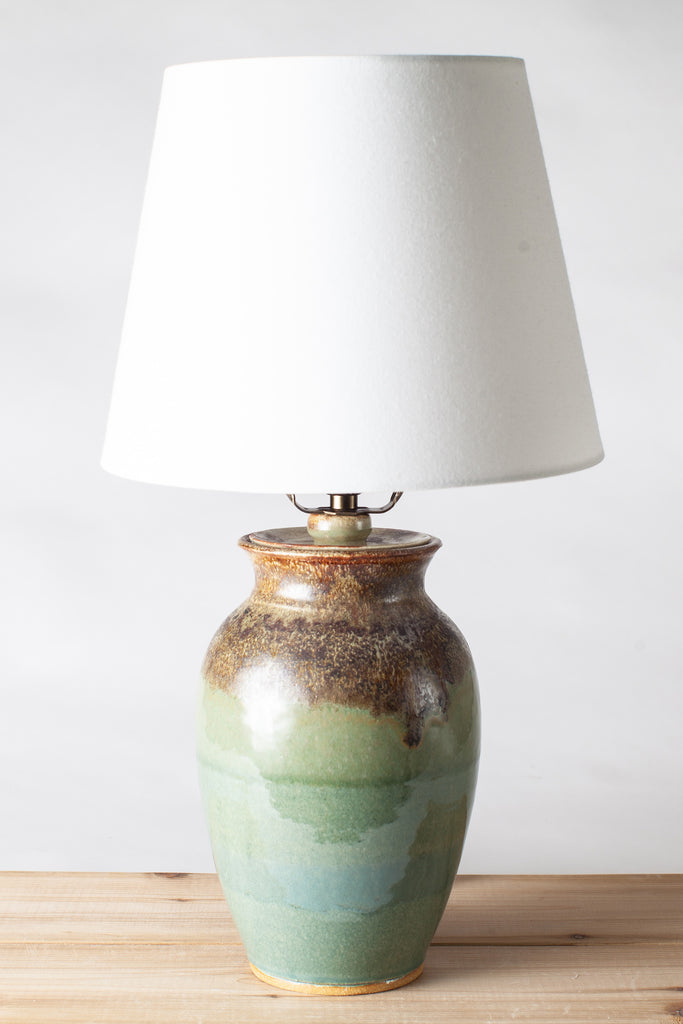 Teal ceramic 2024 table lamp